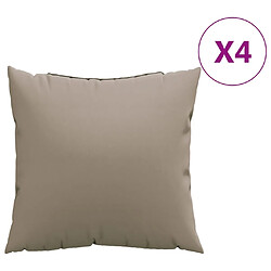 vidaXL Coussins de canapé lot de 4 taupe 60x60 cm tissu