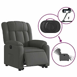 Maison Chic Fauteuil Relax pour salon, Fauteuil inclinable électrique gris foncé tissu -GKD81213 pas cher