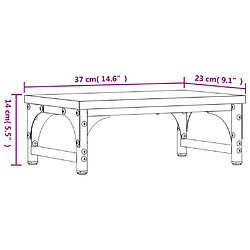 vidaXL Support de moniteur chêne marron 37x23x14 cm bois d'ingénierie pas cher