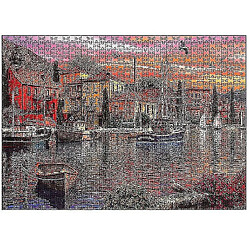 Universal Puzzle de la ville méditerranéenne, 1000 PCS Puzzle de décompression pédagogique