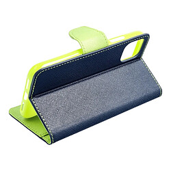 Caseink Coque Etui Fancy Book pour Nokia 230 navy/lime