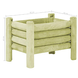 vidaXL Lit surélevé de jardin Bois de pin imprégné 60x40x42 cm pas cher