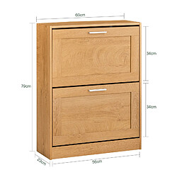 Avis SoBuy FSR137-N Meuble à Chaussures Armoire à Chaussures Commode à Chaussures Meuble d'entrée, Meuble de Rangement à Chaussures avec 2 Abattants