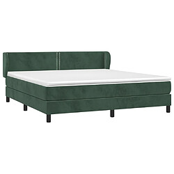 Avis Maison Chic Lit adulte- Lit + matelas,Sommier à lattes de lit et matelas Vert foncé 180x200cm Velours -GKD38355