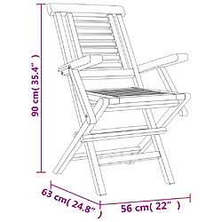 vidaXL Ensemble à manger de jardin 5 pcs Bois de teck massif pas cher