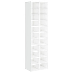 Maison Chic Armoire à Chaussures,Meuble de Rangement à Chaussures blanc brillant 54x34x183cm bois ingénierie -MN96356