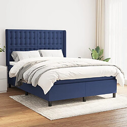 Maison Chic Lit Adulte - Lit simple Lit à sommier tapissier avec matelas moelleux - Meuble de Chambre - Bleu 140x190 cm Tissu -MN56556