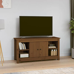 Maison Chic Meuble TV scandinave - Banc TV pour salon Marron miel 103x36,5x52 cm Bois de pin massif -MN68569