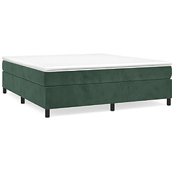 vidaXL Sommier à lattes de lit et matelas Vert foncé 160x200cm Velours