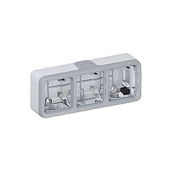 Ledkia Boîtier en Saillie 3 Élements Horizontaux Plexo LEGRAND 069680 Gris