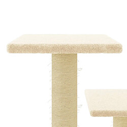 Helloshop26 Arbre à chat meuble tour grimper jouet grattage grattoir escalade plateforme avec griffoirs en sisal 61 cm crème 02_0022518 pas cher