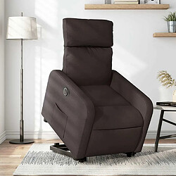 Maison Chic Fauteuil Relax pour salon, Fauteuil inclinable électrique marron foncé tissu -GKD16362