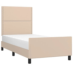 Avis Maison Chic Cadre/structure de lit avec tête de lit pour adulte - Lit Moderne Chambre Cappuccino 100x200 cm Similicuir -MN39597