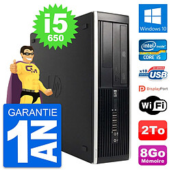 PC HP 8100 Elite SFF Intel Core i5-650 RAM 8Go Disque Dur 2To Windows 10 Wifi - Occasion