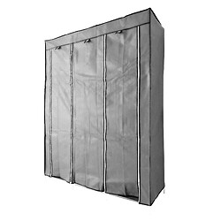 Avis Armoire Dressing en Tissu avec Portes Zippées Nyana Home Mesures 170x130x45 cm Gris