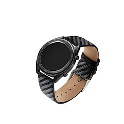 Avis Bracelet en cuir véritable Grain de fibre de carbone de 22mm noir pour votre Huawei Watch GT