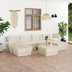 Maison Chic Salon de jardin palette 7 pcs - Table et chaises d'extérieur - Mobilier/Meubles de jardin Moderne Bois d'épicéa imprégné -MN78999