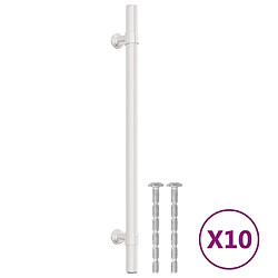 vidaXL Poignées d'armoire 10 pcs argenté 192 mm acier inoxydable