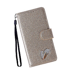 Universal Bling Diamond Téléphone Pu Leather Pliant Halder Portefeuille Couvercle avec sangle pour Galaxy A5 2017 (Gold)