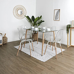 The Home Deco Factory Chaises scandinave Phenix en plastique et métal - Transparent