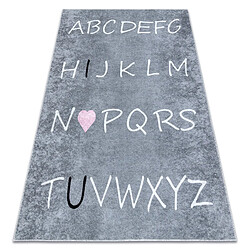 RUGSX Tapis lavable JUNIOR 52106.801 Alphabet pour les enfants antidérapant - gris 140x190 cm