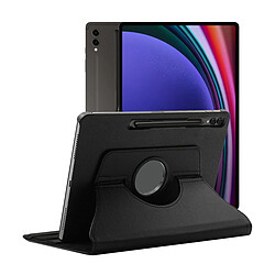 Visiodirect Etui rotatif en simili cuir + verre trempé pour Samsung Galaxy Tab S9 Ultra 14.6" SM-X910 SM-X916 - Noir