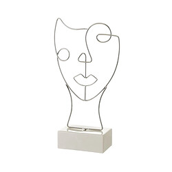 BigBuy Home Figurine Décorative Blanc Argenté Céramique Fer 18,5 x 8 x 34,3 cm