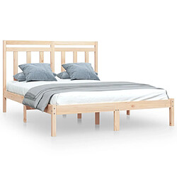 vidaXL Cadre de lit sans matelas 135x190 cm bois massif