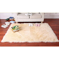 Acheter 45x45cm laine artificielle moelleux tapis de sol à la maison doux siège coussin blanc