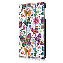 Acheter Etui en PU motif imprimé tri-pliure avec support papillon pour votre Samsung Galaxy Tab A 10.1 (2019) T515/T510