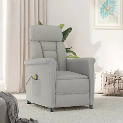 vidaXL Fauteuil de massage Gris clair Similicuir daim