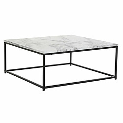 Table Basse DKD Home Decor Blanc Noir Métal Bois MDF 80 x 80 x 34 cm