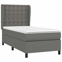 Avis Maison Chic Lit Adulte - Lit simple Lit à sommier tapissier avec matelas moelleux - Meuble de Chambre - Gris 80x200 cm Similicuir -MN29794