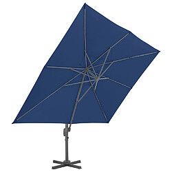 Avis ComfortXL Parasol Déporté Avec Mât En Aluminium 4x3 Cm Bleu Azur