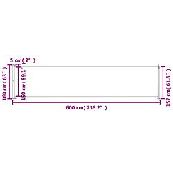 vidaXL Auvent latéral rétractable de patio 160x600 cm Crème pas cher