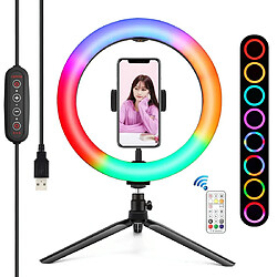 Yonis Ring Light LED 26cm Avec Trépied Et Télécommande