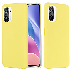 Coque en silicone souple avec sangle jaune pour votre Xiaomi Redmi K40/K40 Pro/K40 Pro+/Poco F3/Mi 11i