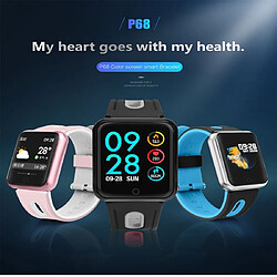 Wewoo Bracelet connecté P68 1.3 pouces écran couleur IPS Smartwatch IP68 étanchebracelet en siliconerappel des appels de soutien / surveillance de la fréquence cardiaque / de la pression artérielle / du sommeil / de l'oxygène dans le sang bleu