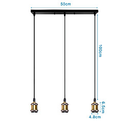 Acheter Stoex Suspension de 3 Douille de lampe E27 Luminaire , Lustre plafond Lampe Accessoires Pendentif Support de Barre Lampe plafonnier Antique Edison