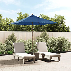 vidaXL Parasol de jardin avec mât en bois bleu azuré 198x198x231 cm