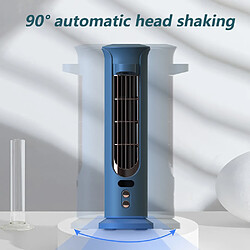 Universal Mise à niveau du ventilateur de refroidissement d'air, du ventilateur de climatisation portable de bureau USB, de l'écran numérique LED, du ventilateur de refroidissement multifonction rechargeable | Ventilateur (bleu ciel)