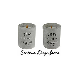 Acheter The Home Deco Factory Bougie senteur linge frais pot en ciment (Lot de 2).