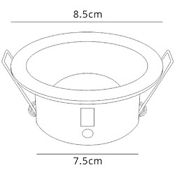 Inspired GU10 Downlight Round, 1 x GU10 (Max 12W), IP54, Noir Mat