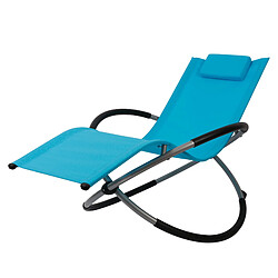 Bcelec HMBL-04-BLUE Chaise longue bleu, relax de jardin, chaise de jardin, rocking chair, résistant aux intempéries, max 180kg