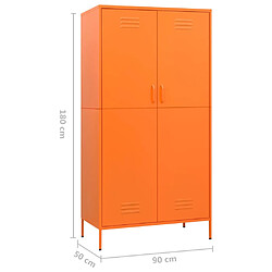 vidaXL Garde-robe Orange 90x50x180 cm Acier pas cher