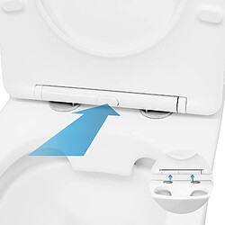 ML-Design ECD Germany WC Suspendu sans Rebord en Céramique Blanc, Revêtement Nano, Toilette Murale Suspendue Long 52cm, avec Siège Amovible en Plastique Softclose Silencieuse, Chasse d'Eau Profonde Effet Lotus pas cher