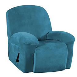 Acheter Housse De Canapé Inclinable En Velours élastique Housse De Fauteuil Antidérapante Bleu