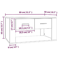 vidaXL Table basse Noir 80x50x40 cm Bois d'ingénierie pas cher