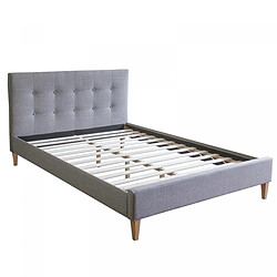 Homestyle4U Lit rembourré avec matelas 120x200 Sommier à lattes