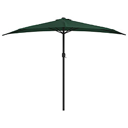 Helloshop26 Parasol de balcon avec mât en aluminium vert 300 x 150 cm demi 02_0008309